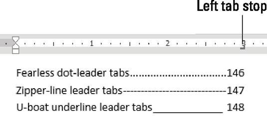How do i use a leader tab in microsoft word for mac